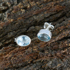 Blue-Topaz-Australian-Anna-Solitaire-Stud-Blue-925-Silver-Earring