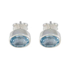 Blue-Topaz-Australian-Anna-Solitaire-Stud-Blue-925-Silver-Earring