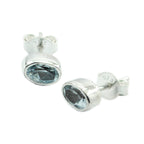 Blue-Topaz-French-Teresa-Solitaire-Stud-Blue-925-Sterling-Silver-Earring