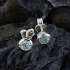 Blue-Topaz-Japanese-Chloe-Solitaire-Stud-Blue-Silver-Earring