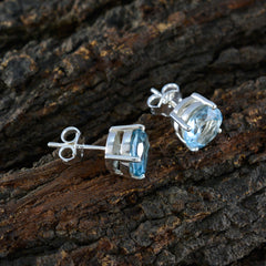 Blue-Topaz-Moroccan-Evelyn-Solitaire-Stud-Blue-925-Sterling-Silver-Earring
