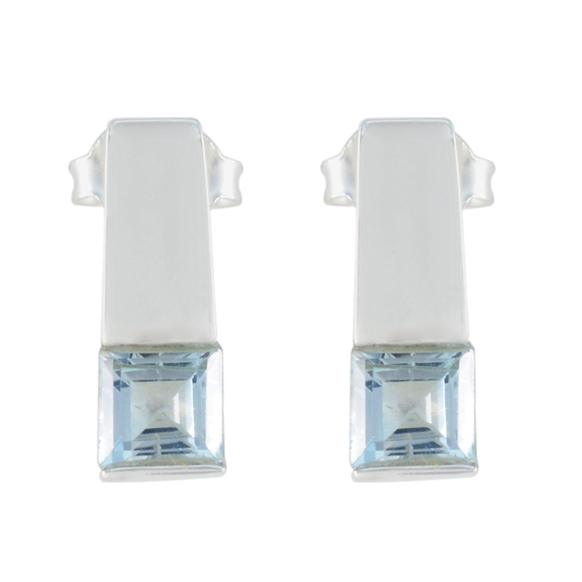 Blue-Topaz-Middle-Eastern-Laura-Solitaire-Stud-Blue-925-Sterling-Silver-Earring Imagen principal del producto