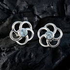 Blue-Topaz-Korean-Mia-Solitaire-Stud-Blue-Sterling-Silver-Earring