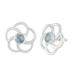 Blue-Topaz-Korean-Mia-Solitaire-Stud-Blue-Sterling-Silver-Earring