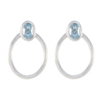 Blue-Topaz-Mexican-Nova-Solitaire-Stud-Blue-Sterling-Silver-Earring