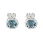 Blue-Topaz-Turkish-Tereza-Solitaire-Stud-Blue-925-Sterling-Silver-Earring