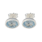 Blue-Topaz-Japanese-Hina-Solitaire-Stud-Blue-Silver-Earring