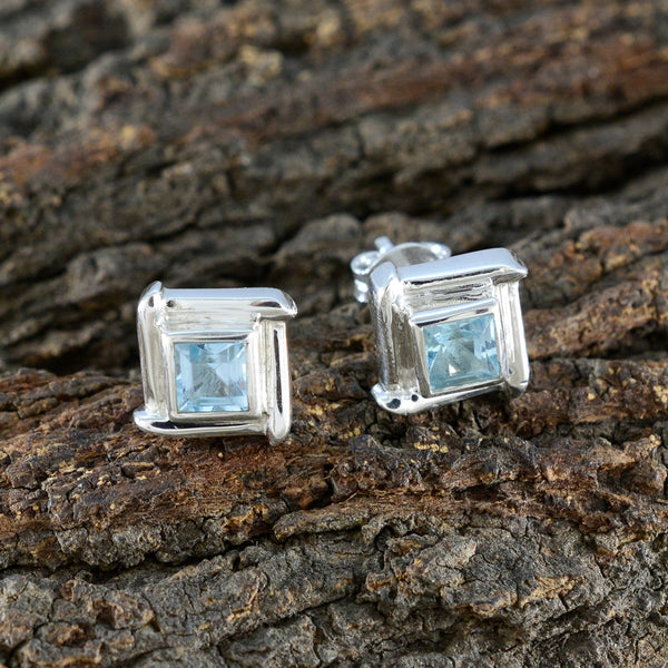 Blue-Topaz-Indian-Dewi-Solitaire-Stud-Blue-925-Silver-Earring
