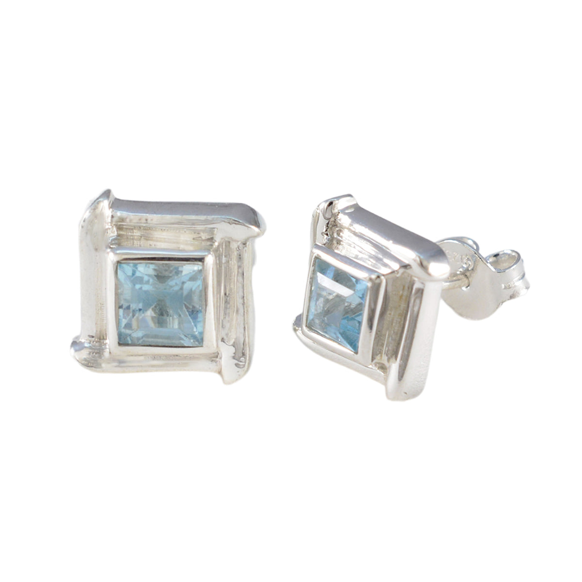 Blue-Topaz-Indian-Dewi-Solitaire-Stud-Blue-925-Silver-Earring