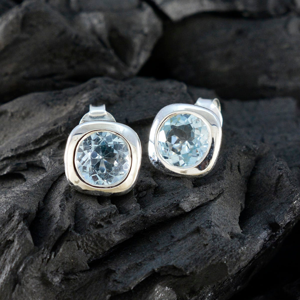 Blue-Topaz-Indian-Kristine-Solitaire-Stud-Blue-92.5-Silver-Earring