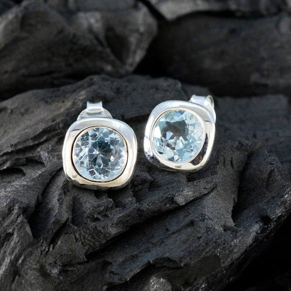 Blue-Topaz-Indian-Kristine-Solitaire-Stud-Blue-92.5-Silver-Earring