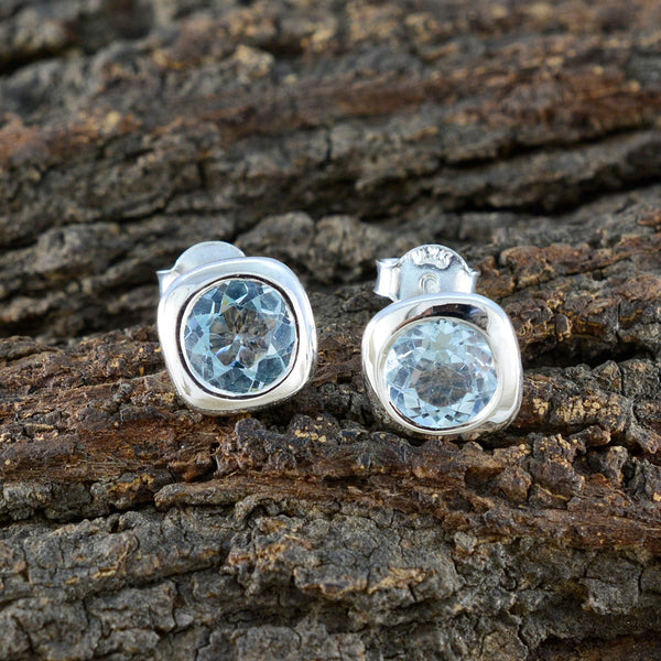 Blue-Topaz-Indian-Kristine-Solitaire-Stud-Blue-92.5-Silver-Earring