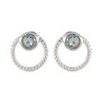 Blue-Topaz-Indian-Lakshmi-Solitaire-Stud-Blue-925-Sterling-Silver-Earring