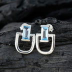 Blue-Topaz-American-Riley-Solitaire-Stud-Blue-Silver-Earring