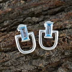 Blue-Topaz-American-Riley-Solitaire-Stud-Blue-Silver-Earring