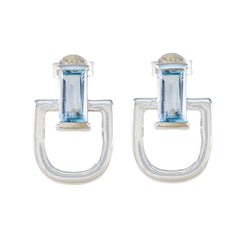 Blue-Topaz-American-Riley-Solitaire-Stud-Blue-Silver-Earring