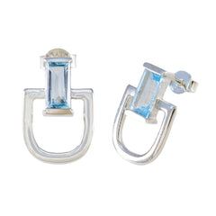 Blue-Topaz-American-Riley-Solitaire-Stud-Blue-Silver-Earring