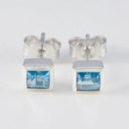 Blue-Topaz-French-Ivana-Solitaire-Stud-Blue-925-Silver-Earring