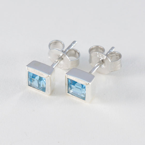 Blue-Topaz-French-Ivana-Solitaire-Stud-Blue-925-Silver-Earring
