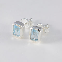 Blue-Topaz-American-Lourdes-Solitaire-Stud-Blue-92.5-Silver-Earring