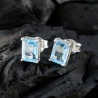 Blue-Topaz-Latin-American-Noelia-Solitaire-Stud-Blue-925-Silver-Earring