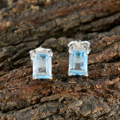 Blue-Topaz-Latin-American-Noelia-Solitaire-Stud-Blue-925-Silver-Earring