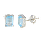 Blue-Topaz-Latin-American-Noelia-Solitaire-Stud-Blue-925-Silver-Earring