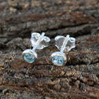 Blue-Topaz-American-Aiko-Solitaire-Stud-Blue-Sterling-Silver-Earring