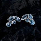 Blue-topaz-German-Fernanda-multiple-Stud-Blue-925-Silver-Earring