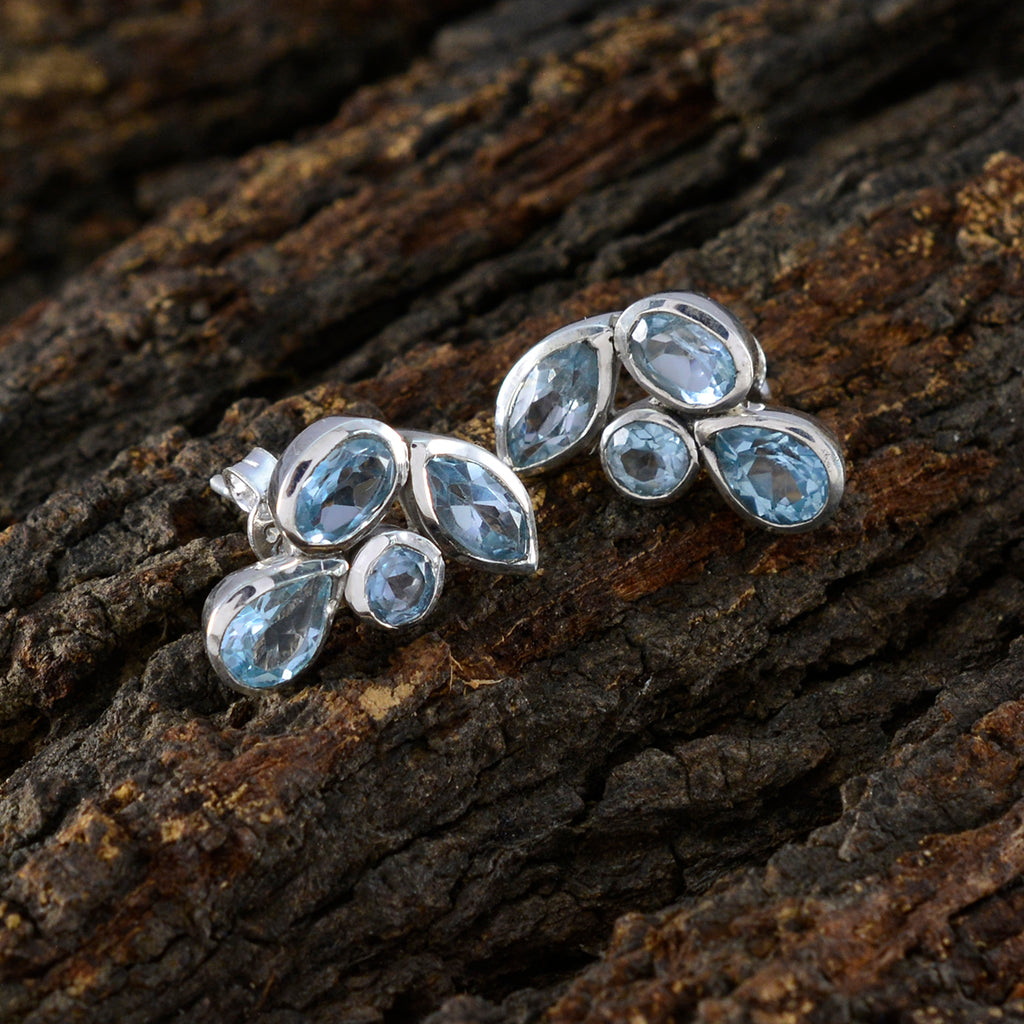 Blue-topaz-German-Fernanda-multiple-Stud-Blue-925-Silver-Earring