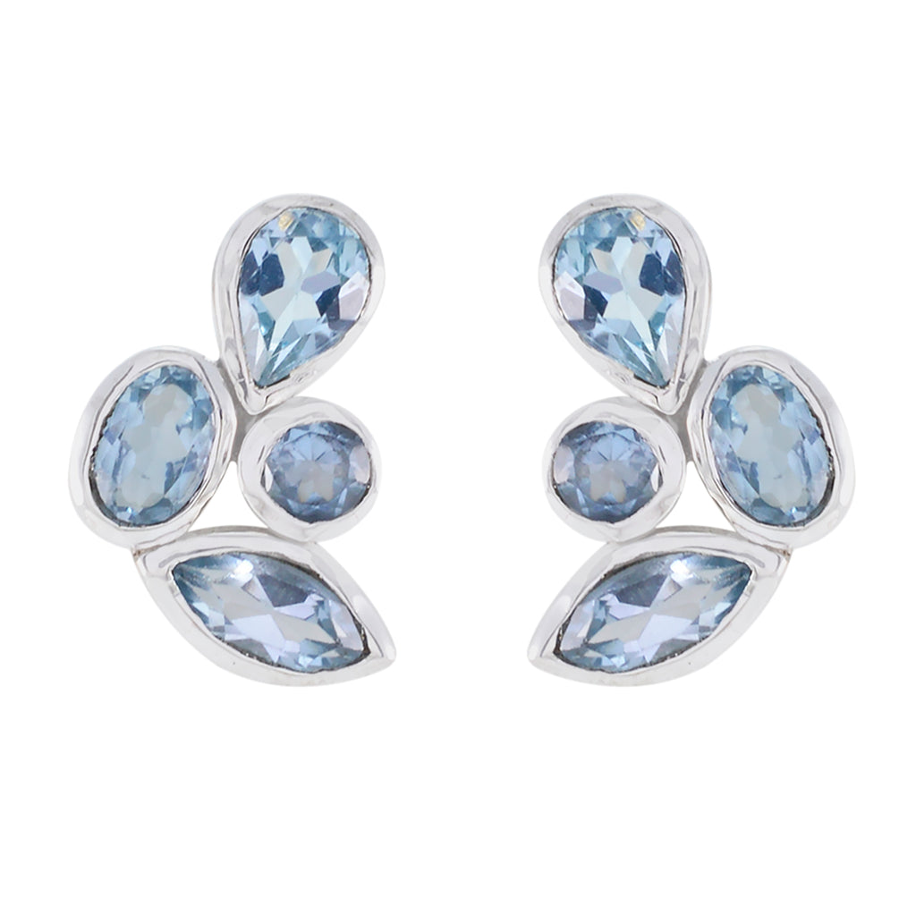 Blue-topaz-German-Fernanda-multiple-Stud-Blue-925-Silver-Earring