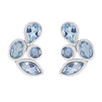 Blue-topaz-German-Fernanda-multiple-Stud-Blue-925-Silver-Earring
