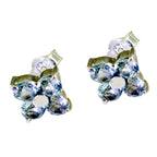 Blue-topaz-Egyptian-Isadora-multiple-Stud-Blue-925-Sterling-Silver-Earring