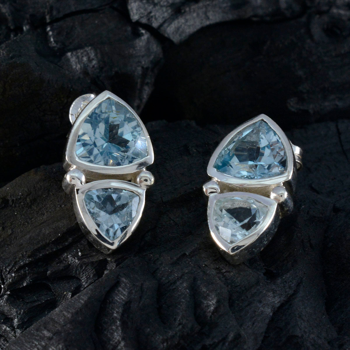 Blue-Topaz-Korean-Pilar-Toi-et-Moi-Stud-Blue-Sterling-Silver-Earring