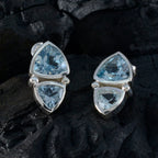 Blue-Topaz-Korean-Pilar-Toi-et-Moi-Stud-Blue-Sterling-Silver-Earring