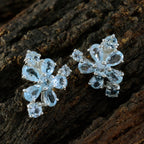 Blue-Topaz-German-Genesis-multiple-Stud-Blue-92.5-Silver-Earring