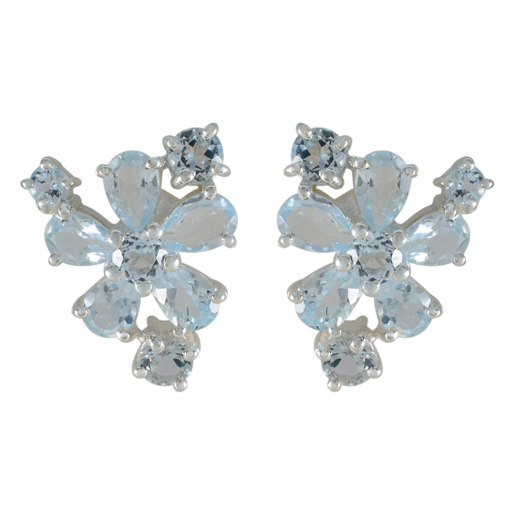 Blue-Topaz-German-Genesis-multiple-Stud-Blue-92.5-Silver-Earring