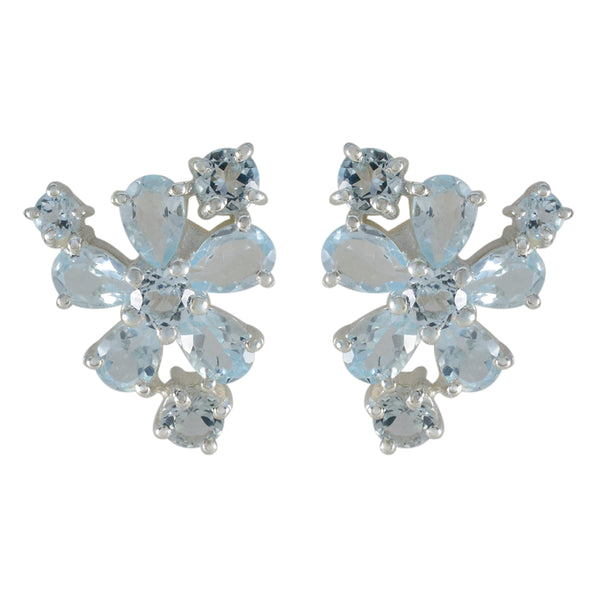 Blue-Topaz-German-Genesis-multiple-Stud-Blue-92.5-Silver-Earring