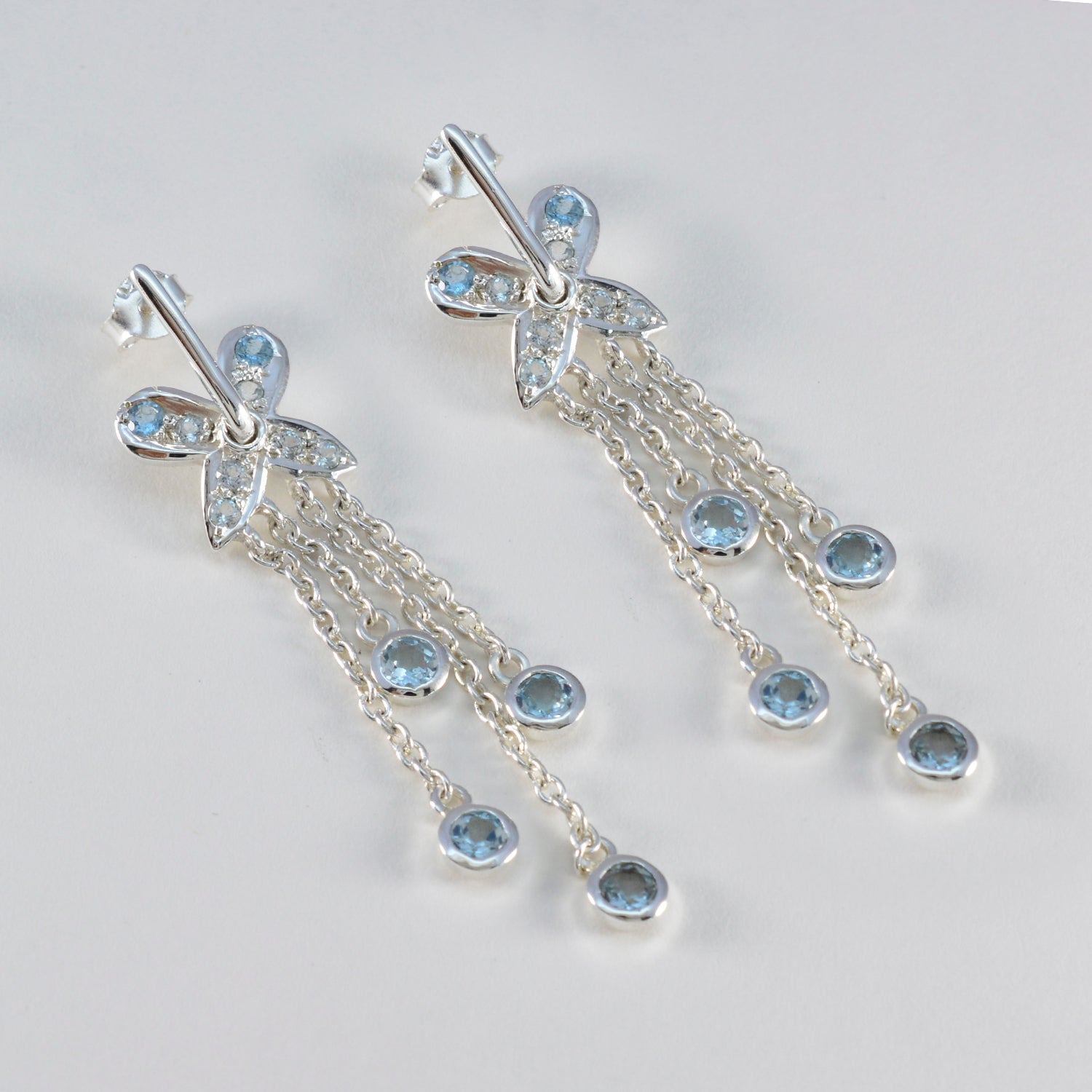 Blue-Topaz-Russian-Aaliyah-multiple-Stud-Blue-Silver-Earring