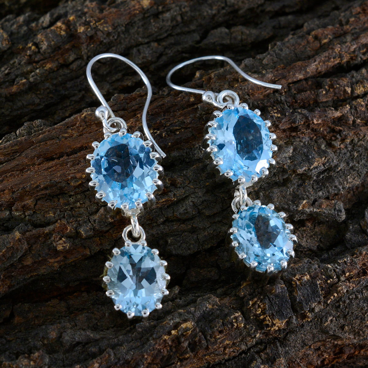 Blue-Topaz-Egyptian-Kennedy-Toi-et-Moi-Dangle-Blue-92.5-Silver-Earring