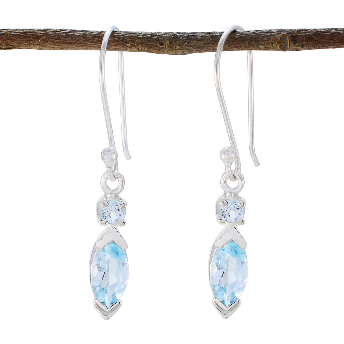 Blue-topaz-African-Milagros-multiple-Dangle-Blue-925-Silver-Earring
