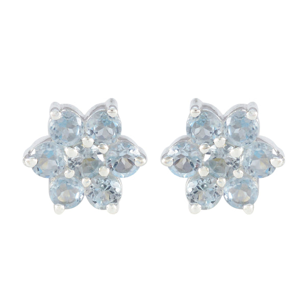 Blue-Topaz-Korean-Nova-multiple-Stud-Blue-92.5-Silver-Earring