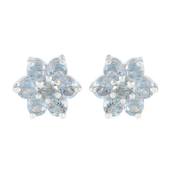 Blue-Topaz-Korean-Nova-multiple-Stud-Blue-92.5-Silver-Earring