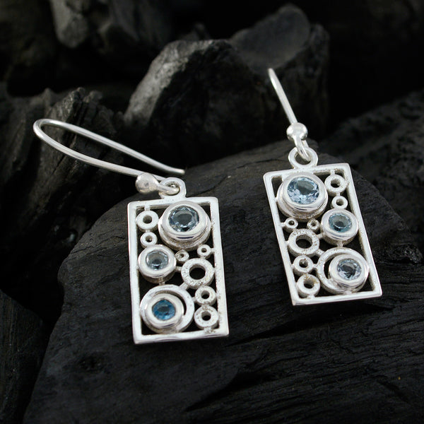 Blue-topaz-Korean-Aaliyah-multiple-Dangle-Blue-Silver-Earring
