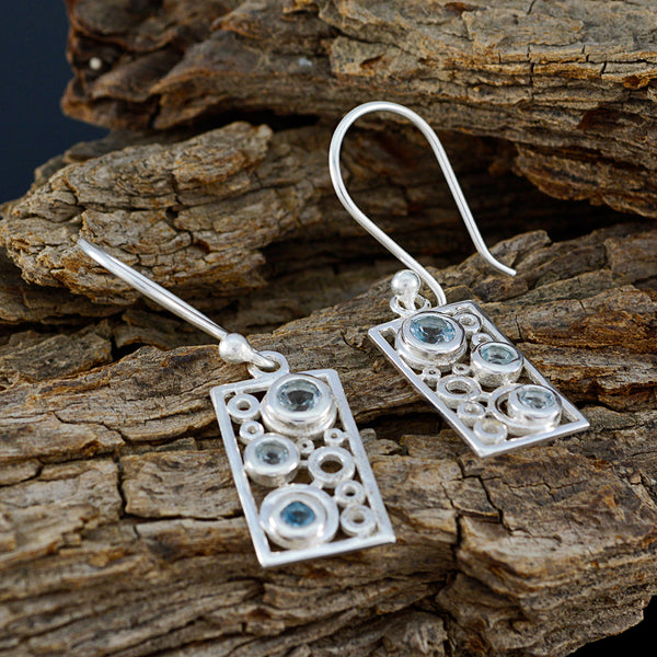 Blue-topaz-Korean-Aaliyah-multiple-Dangle-Blue-Silver-Earring