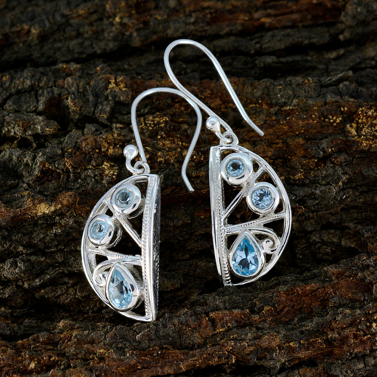 Blue-topaz-American-Bianca-multiple-Dangle-Blue-Sterling-Silver-Earring