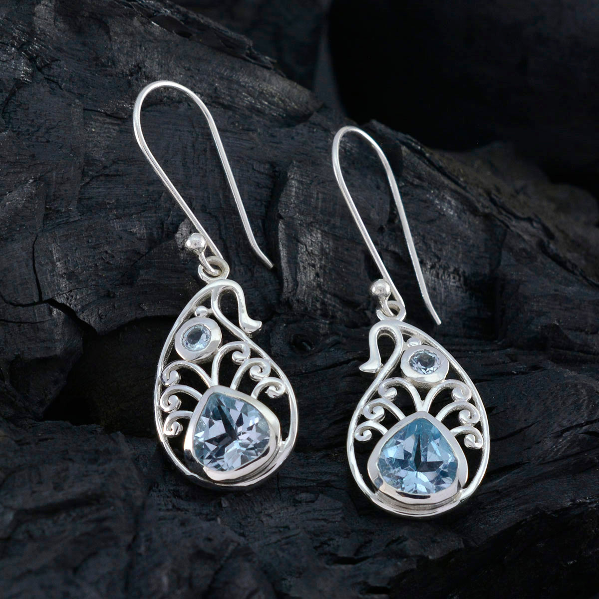 Blue-topaz-Spanish-Ava-multiple-Dangle-Blue-925-Sterling-Silver-Earring