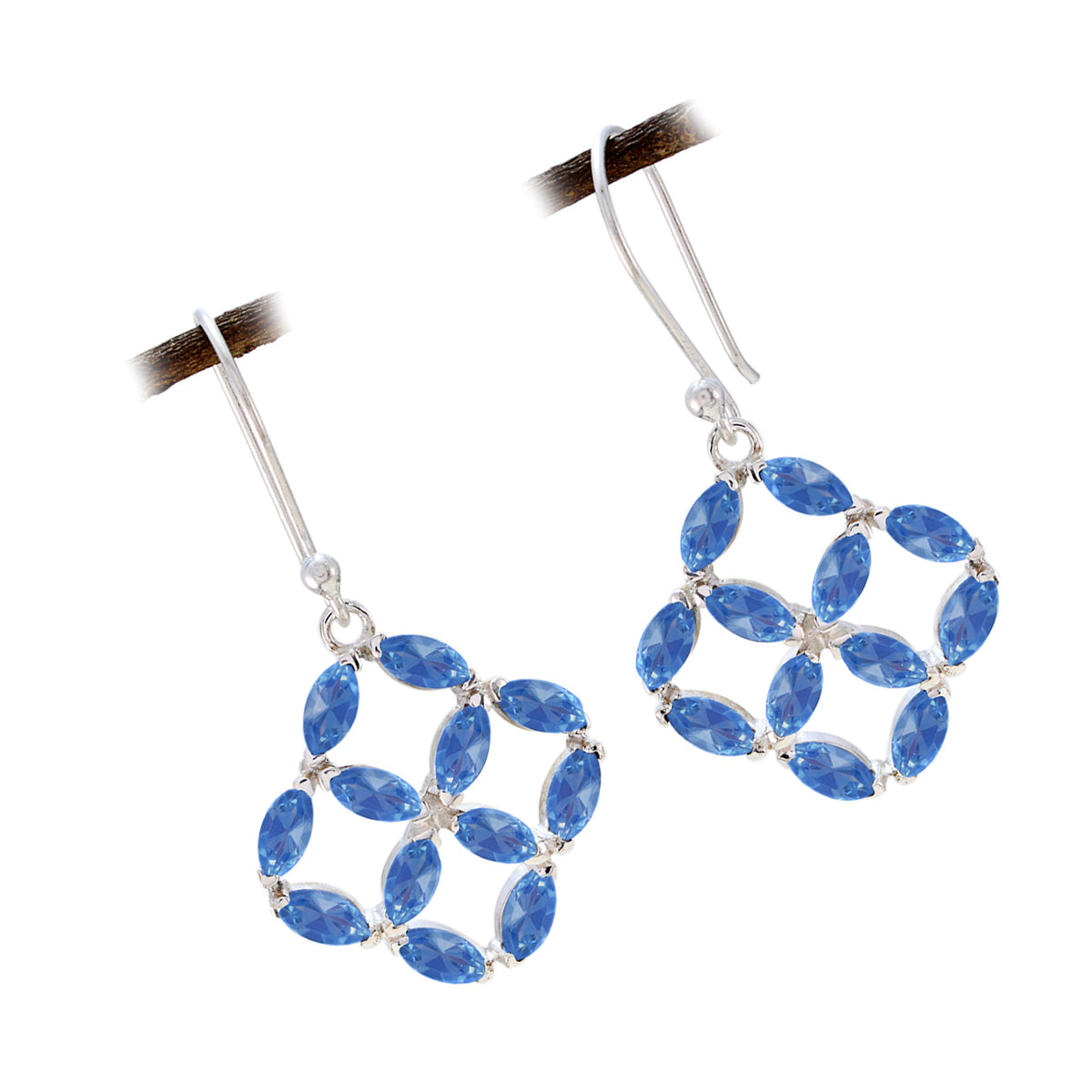 Blue-Topaz-Mexican-Min-seo-multiple-Dangle-Blue-925-Sterling-Silver-Earring