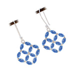 Blue-Topaz-Mexican-Min-seo-multiple-Dangle-Blue-925-Sterling-Silver-Earring