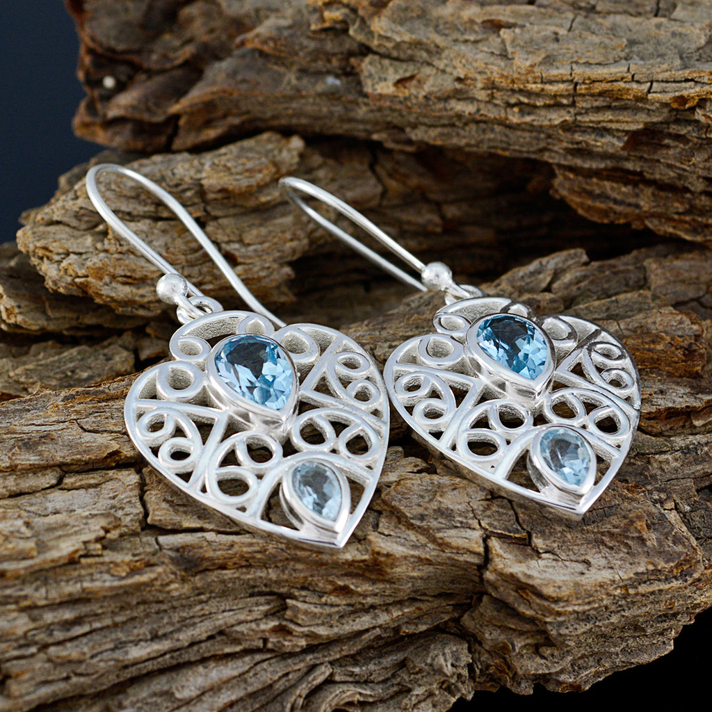 Blue-topaz-Mexican-Fernanda-multiple-Dangle-Blue-925-Silver-Earring